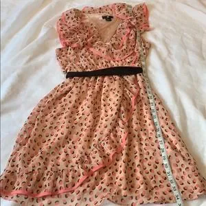 H&M | Dresses | Hm Pink Polka Dot Wrap Illusion Sleeveless Ruffle Dress 8 |  Poshmark